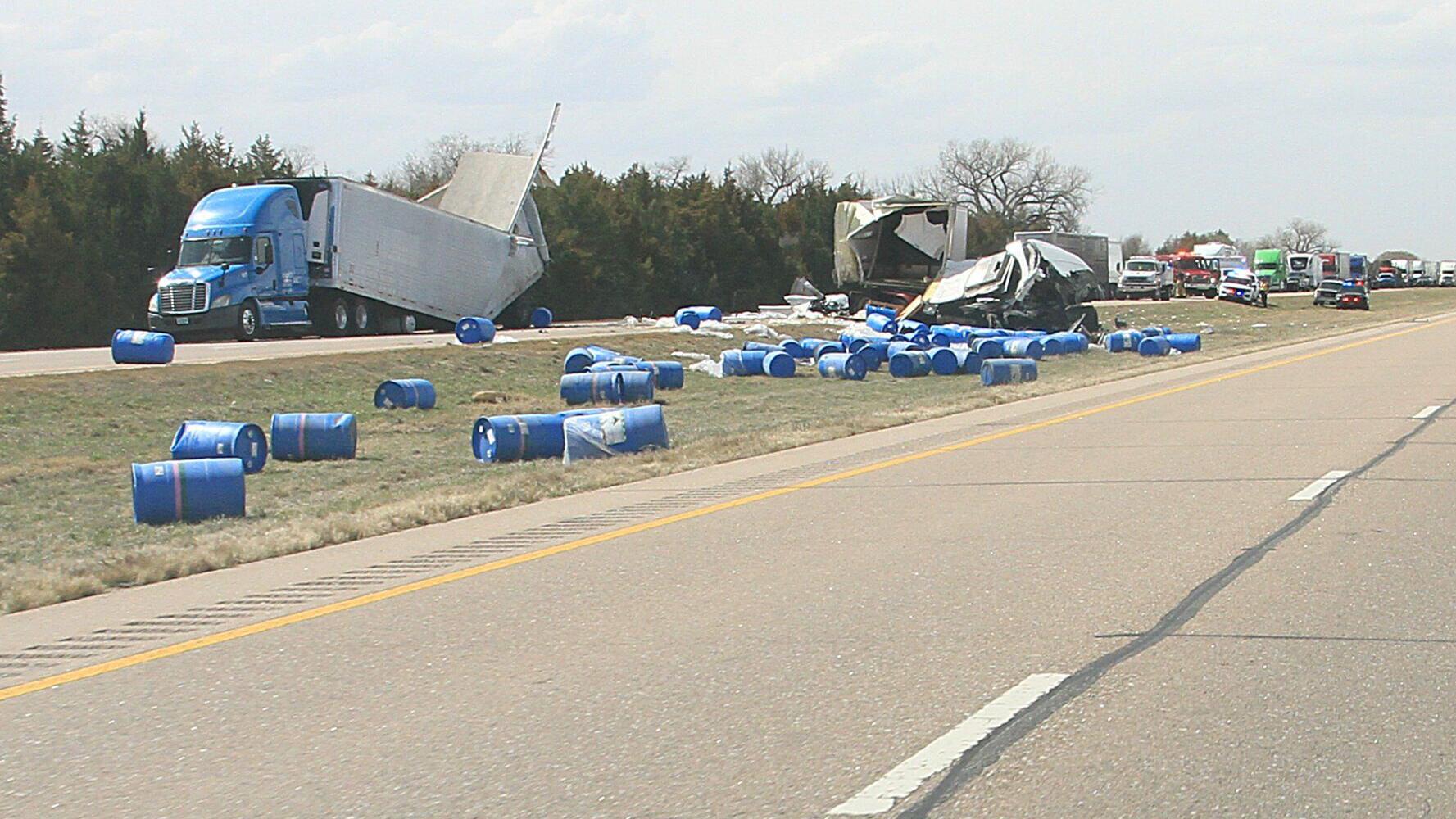 I-80 remains closed after two semi-truck collision near Maxwell